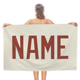 Custom Cream Coral Red Beach Towel