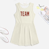 Custom Cream Coral Red Cheerleader Dress
