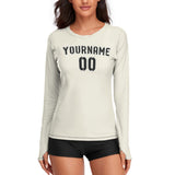 Custom Cream Black Women's Long-Sleeve Shirt