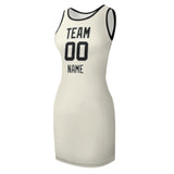 Custom Cream Black Sleeveless Vest Dress