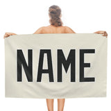 Custom Cream Black Beach Towel