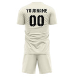 Custom Cream Black Soccer Jersey