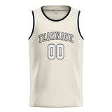 Custom Cream & White Colors Design Sports Basketball Jersey