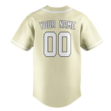 Custom Cream & White Colors Design Sports Baseball Jersey