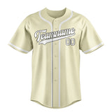 Custom Cream & White Colors Design Sports Baseball Jersey