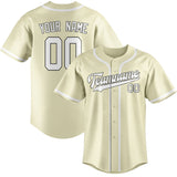 Custom Cream & White Colors Design Sports Baseball Jersey