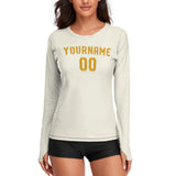 Custom Cream Yellow Women's Long-Sleeve Shirt