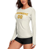 Custom Cream Yellow Women's Long-Sleeve Shirt