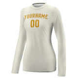 Custom Cream Yellow Women's Long-Sleeve Shirt