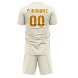 Custom Cream Yellow Soccer Jersey