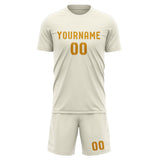 Custom Cream Yellow Soccer Jersey