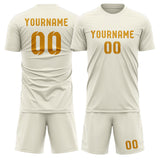 Custom Cream Yellow Soccer Jersey