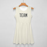 Custom Cream Dark Grey Cheerleader Dress