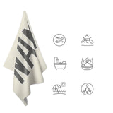Custom Cream Dark Grey Beach Towel