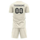 Custom Cream Dark Grey Soccer Jersey