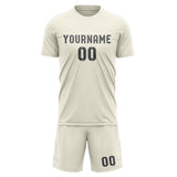 Custom Cream Dark Grey Soccer Jersey
