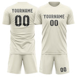 Custom Cream Dark Grey Soccer Jersey