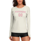 Custom Cream Light Pink Women's Long-Sleeve Shirt