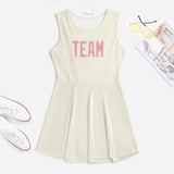 Custom Cream Light Pink Cheerleader Dress