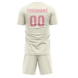Custom Cream Light Pink Soccer Jersey