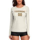 Custom Cream Khaki Women's Long-Sleeve Shirt
