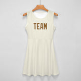 Custom Cream Khaki Cheerleader Dress