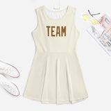 Custom Cream Khaki Cheerleader Dress