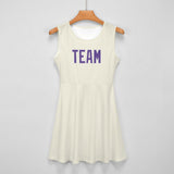 Custom Cream Light Purple Cheerleader Dress