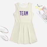 Custom Cream Light Purple Cheerleader Dress