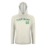 Custom Cream Emerald Green UV-Hoodie