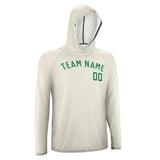 Custom Cream Emerald Green UV-Hoodie