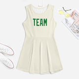 Custom Cream Emerald Green Cheerleader Dress