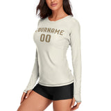 Custom Cream Light Khaki Women's Long-Sleeve Shirt