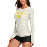 Custom Cream Light Yellow Women's Long-Sleeve Shirt