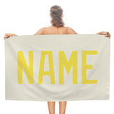Custom Cream Light Yellow Beach Towel