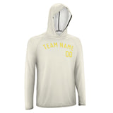 Custom Cream Light Yellow UV-Hoodie