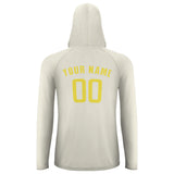 Custom Cream Light Yellow UV-Hoodie