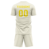 Custom Cream Light Yellow Soccer Jersey