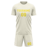 Custom Cream Light Yellow Soccer Jersey