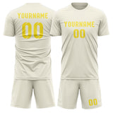 Custom Cream Light Yellow Soccer Jersey