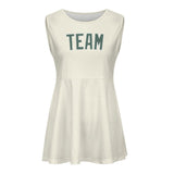 Custom Cream Blue Green Cheerleader Dress