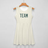 Custom Cream Blue Green Cheerleader Dress