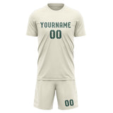 Custom Cream Blue Green Soccer Jersey