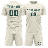 Custom Cream Blue Green Soccer Jersey