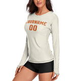 Custom Cream Orange Women's Long-Sleeve Shirt