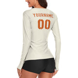 Custom Cream Orange Women's Long-Sleeve Shirt