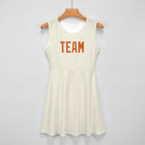 Custom Cream Orange Cheerleader Dress