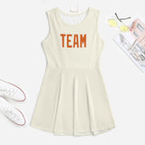 Custom Cream Orange Cheerleader Dress