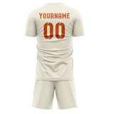 Custom Cream Orange Soccer Jersey