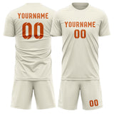 Custom Cream Orange Soccer Jersey